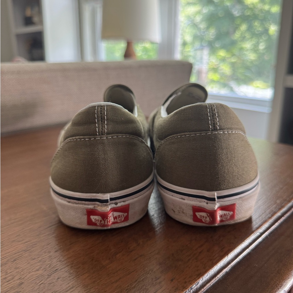Vans Men's Olive Slip-On Sneakers - Picture 4 of 6